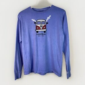 Blue 84 Unisex S Long Sleeve 100% Cotton Cannibus Volkswagen Bus T-Shirt